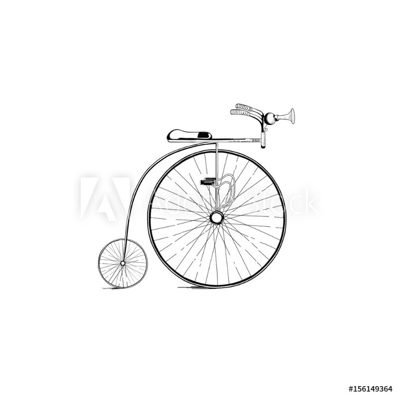 Image de Sketch retro bike on white background